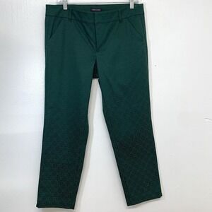 Lord & Taylor Green Ankle Trouser Pants Woman 8 Cotton‎ Blend Zip Pockets Casual